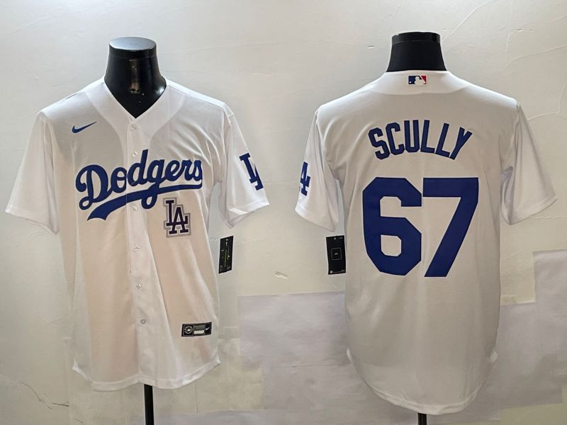 Men Los Angeles Dodgers #67 Scully White Game 2024 Nike MLB Jersey style 0108->los angeles dodgers->MLB Jersey